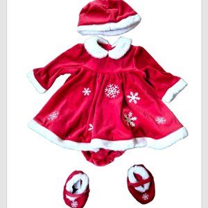 Teddy's Choice Baby 4-Piece Santa Little Helper Baby Red Dress Christmas…